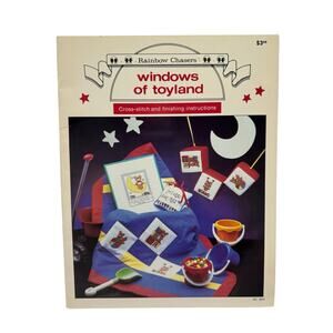 Vintage Windows of Toyland Cross Stitch Pattern Book Rainbow Chasers 1983 Bears